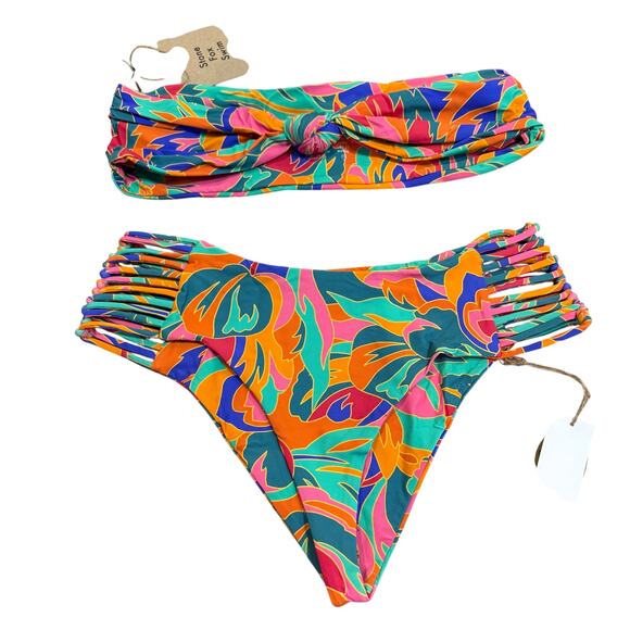 Stone Fox Swim Other - NWT Stone Fox Revolve Bikini Set Stain Glass SIMONE BOTTOM LELE TOP Size Large